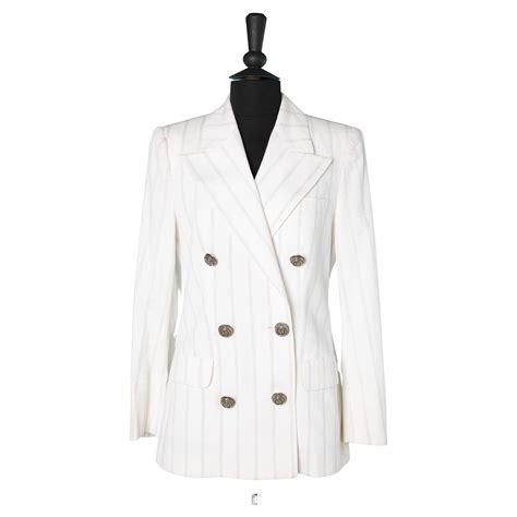 versus versace white double breasted jacket|Versace Blazers .